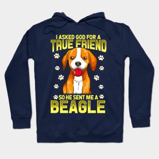 I Asked God For A True Friend So He Sent Me A Beagle Dog Hoodie